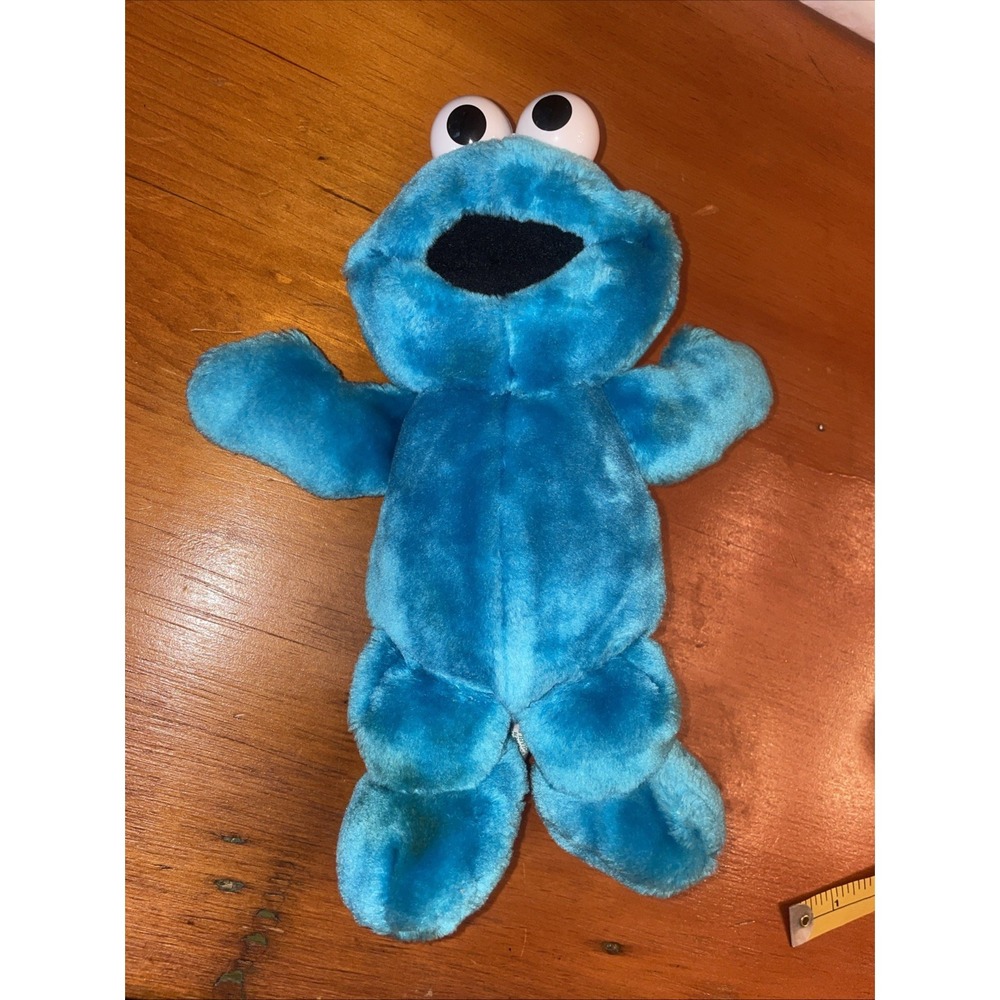 Vintage Tyco TICKLE ME COOKIE MONSTER 1996 Sesame Street Stuffed Plush WORKS